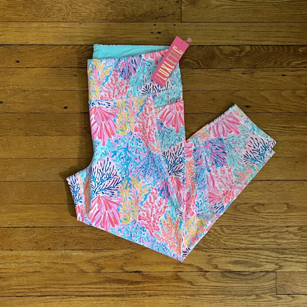 ✨2x HP✨Lilly Pulitzer Luxletic 24" Weekender High-Rise Midi Legging NWT - Picture 4 of 9